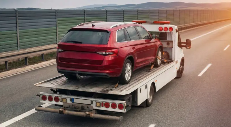 Guincho para carros em São Leopoldo – carro sendo carregado em plataforma